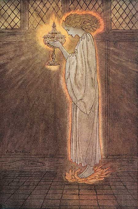 The Grail Maiden | Artist: Arthur Rackham, 1917
